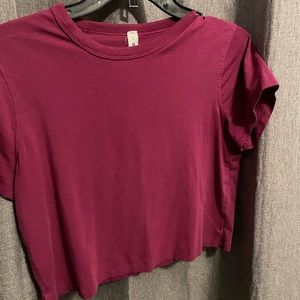 Lululemon classic fit cotton blend tshirt in magenta 6